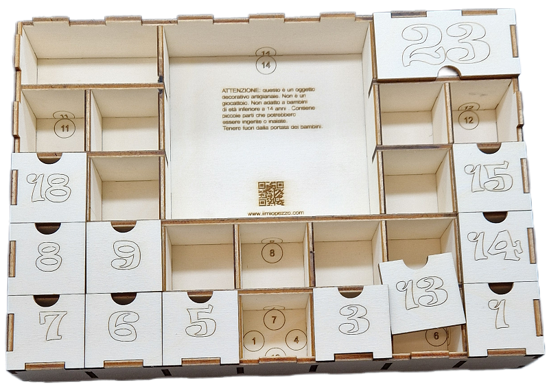 Calendario dell'Avvento in legno - ver. Scatola numerata - Image 6