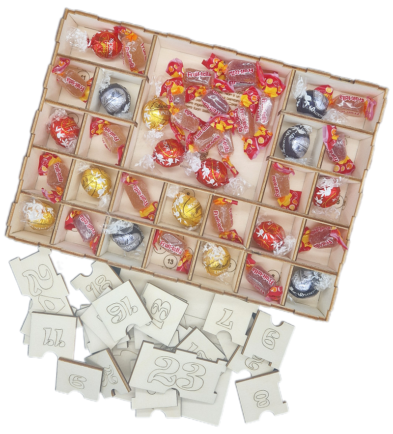 Calendario dell'Avvento in legno - ver. Scatola numerata - Image 3