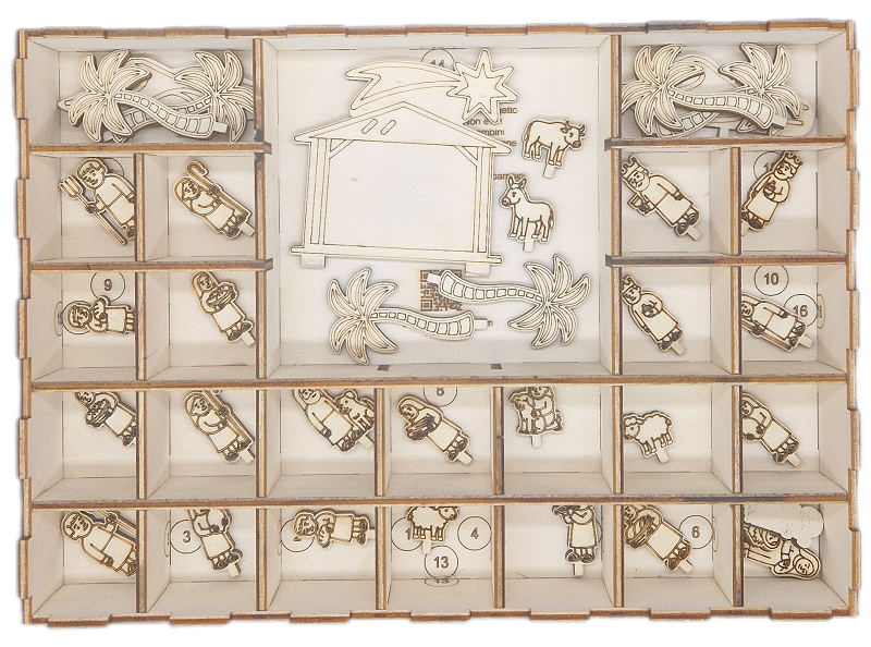Calendario dell'Avvento in legno - Ver. con Presepe - Image 5