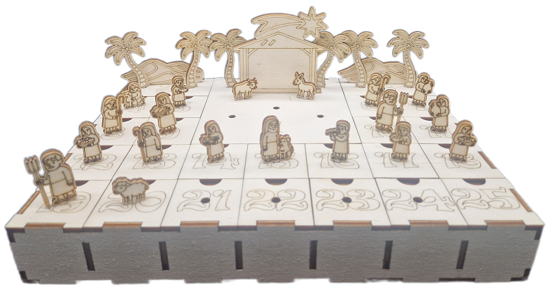 Calendario dell'Avvento in legno - Ver. con Presepe - Image 4