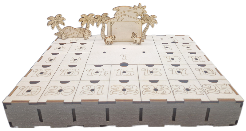 Calendario dell'Avvento in legno - Ver. con Presepe - Image 3