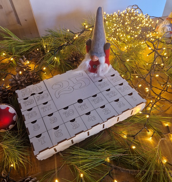 Calendario dell'Avvento in legno - ver. Scatola numerata