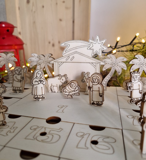 Calendario dell'Avvento in legno - Ver. con Presepe - Image 12