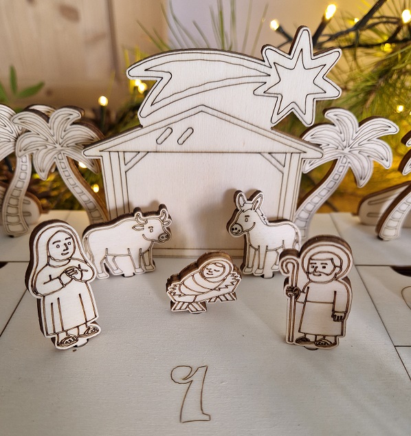 Calendario dell'Avvento in legno - Ver. con Presepe - Image 10