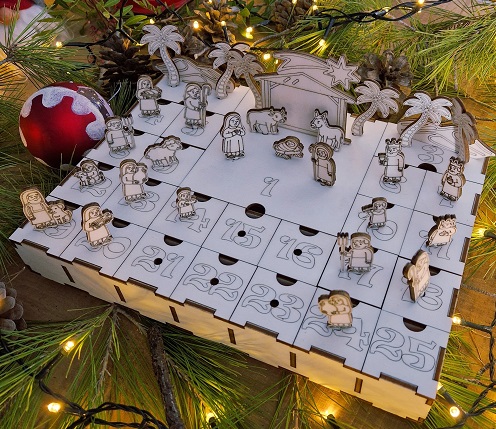 Calendario dell'Avvento in legno - Ver. con Presepe - Image 9